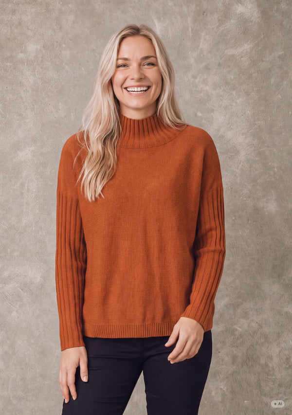 I SAY Kaddy Knit Pullover Knitwear 243 Autumn Orange