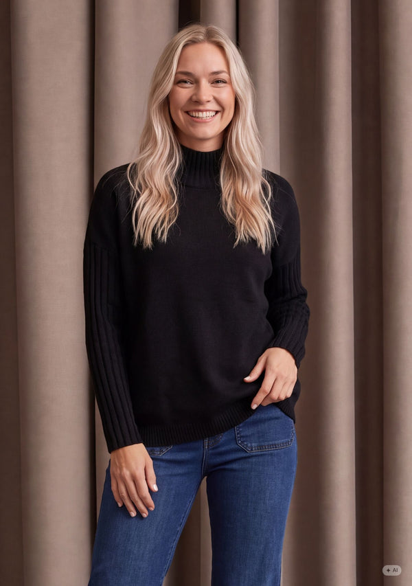 I SAY Kaddy Knit Pullover Knitwear 900 Black