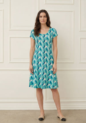 I SAY Kalla Jersey Dress Basics M72 Aqua Flow