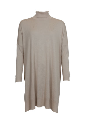 I SAY Katinka Rollneck Tunic Knitwear 112 Sand