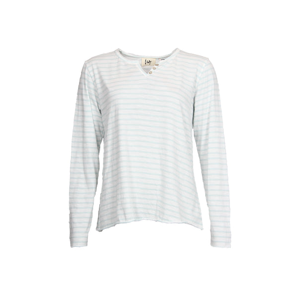 I SAY Kiva L/S T-Shirt T-Shirts K43 Light Mint Stripe