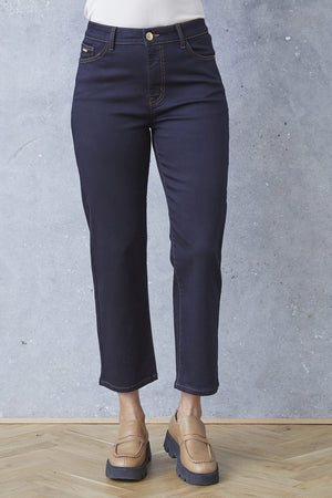 I SAY Lido Straight Jeans Pants 672 Blue Black Denim