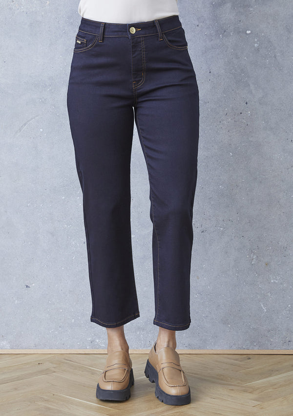 I SAY Lido Straight Jeans Pants 672 Blue Black Denim