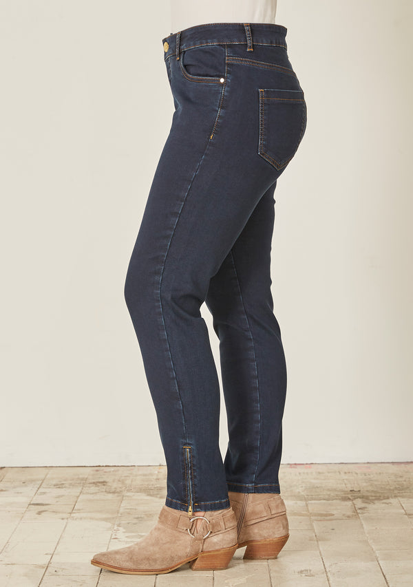 I SAY Lido Zip Jeans Pants 693 Denim Blue Unwashed