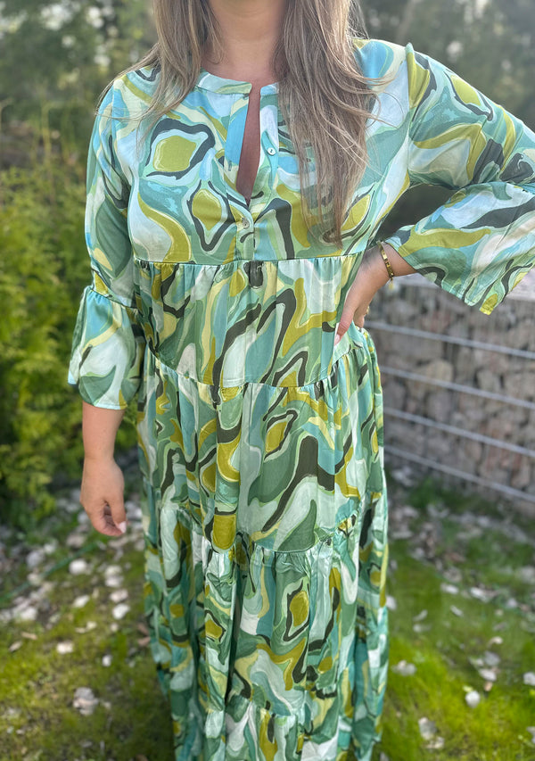 I SAY Liva Maxi Dress Dresses L10 Green Fluid