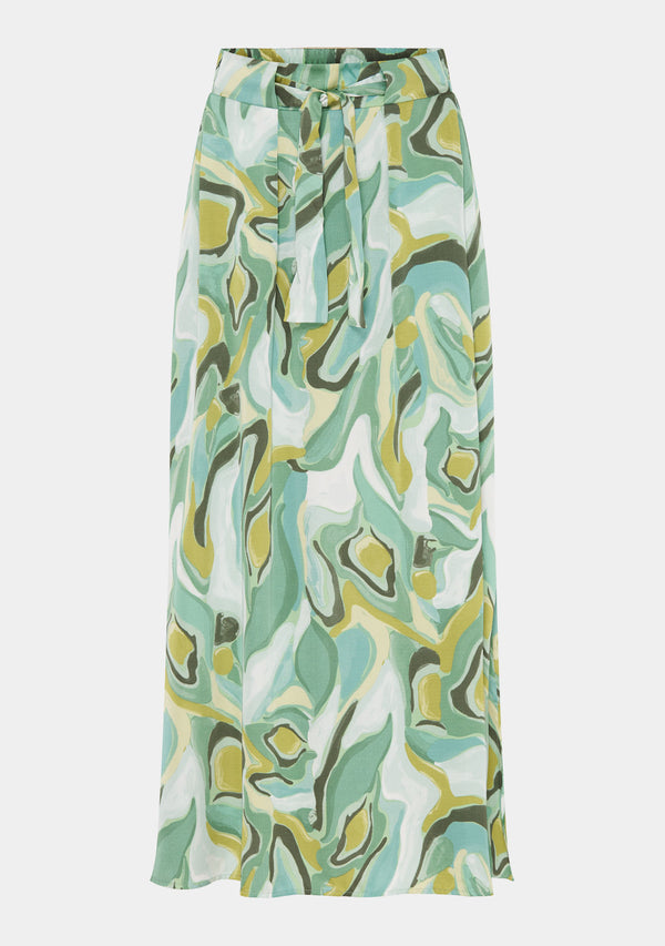 I SAY Liva Printed Skirt Skirts L10 Green Fluid