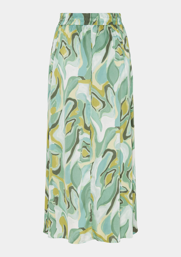 I SAY Liva Printed Skirt Skirts L10 Green Fluid