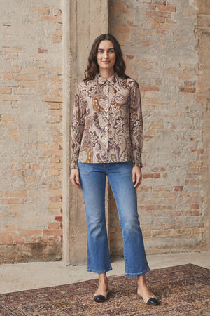 I SAY Lotta Smock Shirt Shirts N45 Taupe Paisley