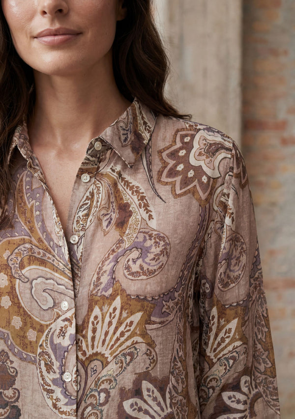 I SAY Lotta Smock Shirt Shirts N45 Taupe Paisley