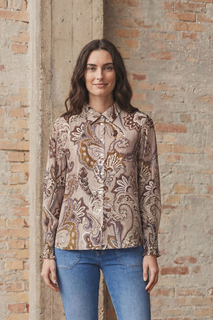 I SAY Lotta Smock Shirt Shirts N45 Taupe Paisley
