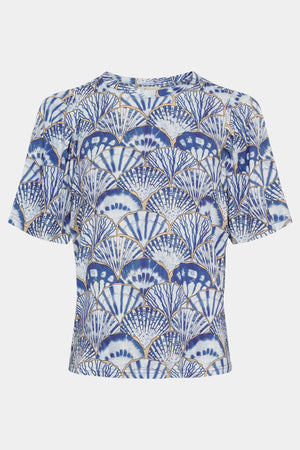 I SAY Louis Printed T-shirt T-Shirts M71 Blue Seashell