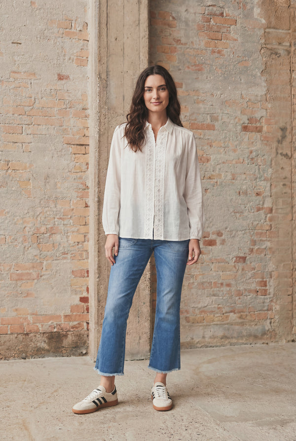 I SAY Lykke Colar Shirt Shirts 101 Broken White