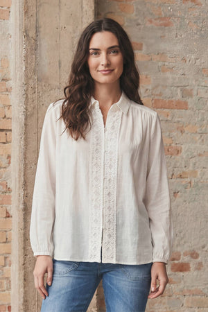 I SAY Lykke Colar Shirt Shirts 101 Broken White