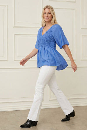 I SAY Margo Smock Blouse Blouses 645 Skyblue