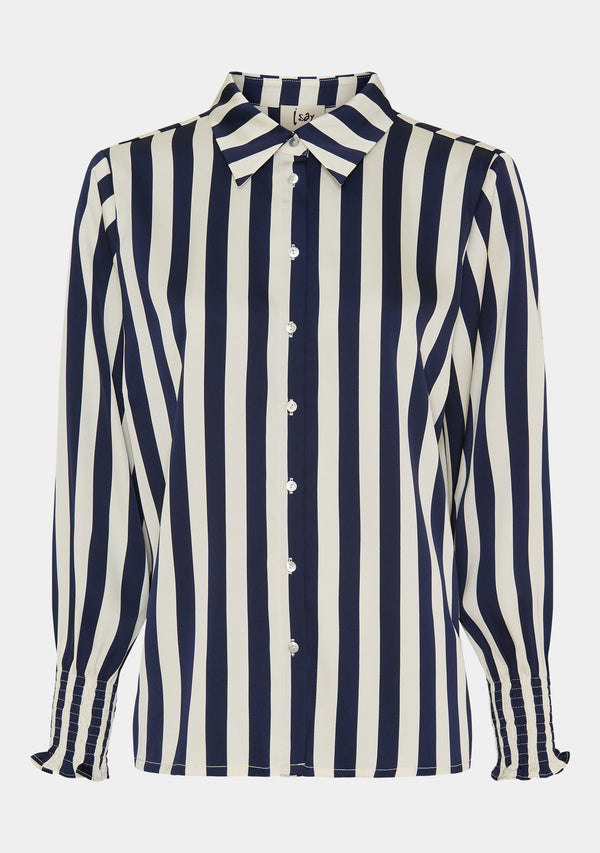 I SAY Melba Printed Blouse Blouses A47 Nautic Stripe