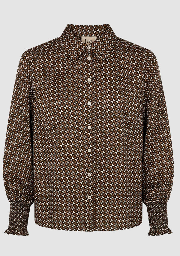 I SAY Melba Printed Blouse Blouses A93 Geometric