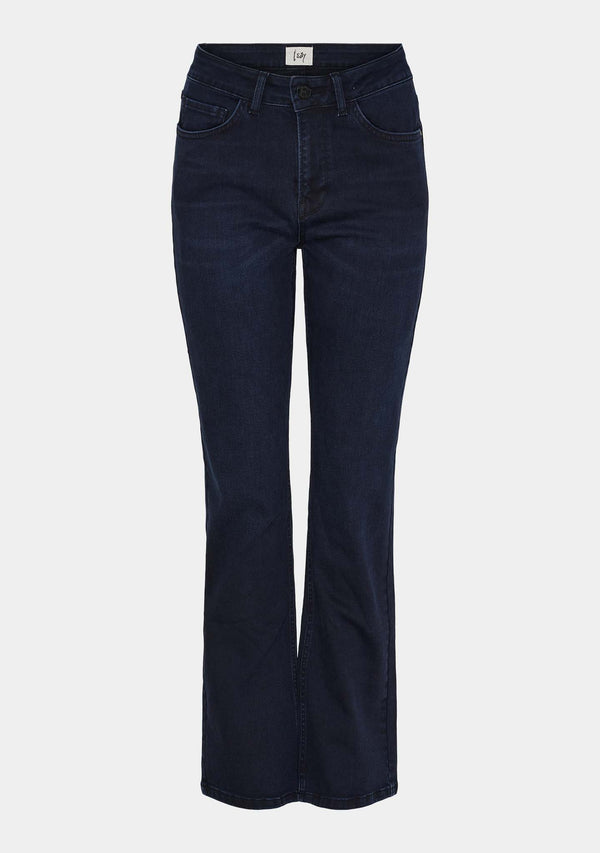 I SAY Monza Long Straight Jeans Pants 601 Blue/Black Wash