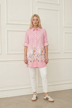 I SAY Mynte Tunic Dress Tunics N32 Pink Tone Borderprint
