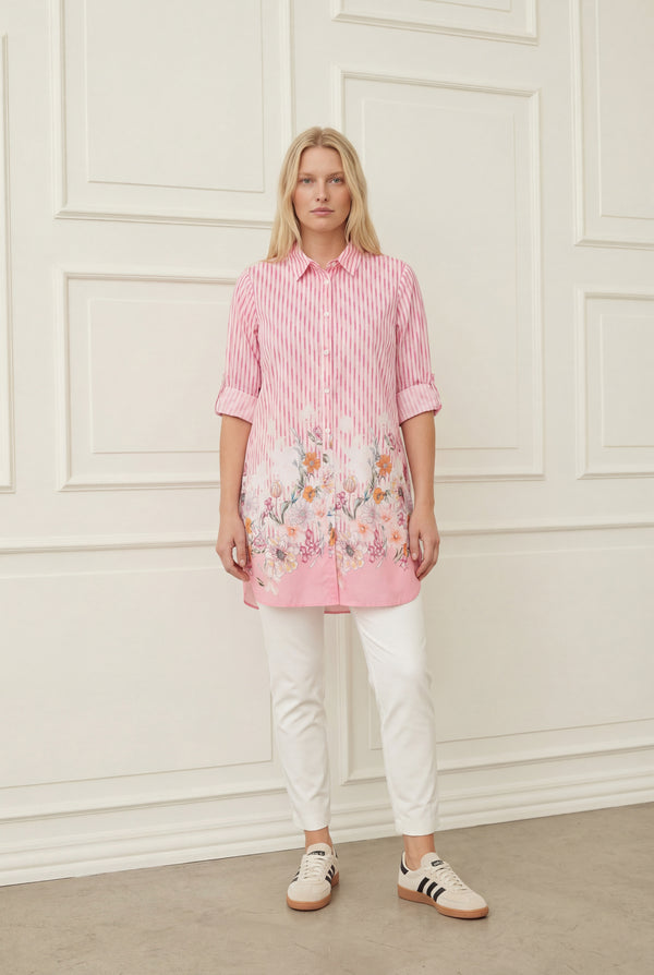 I SAY Mynte Tunic Dress Tunics N32 Pink Tone Borderprint