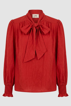 I SAY Nadja Bow Blouse Blouses 435 Deep Red