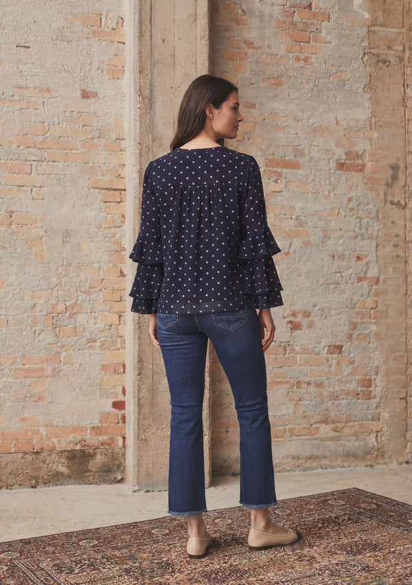 I SAY Naomi Blouse Blouses D67 Navy Dot