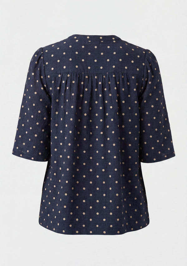I SAY Naomi s/s Blouse Blouses D67 Navy Dot