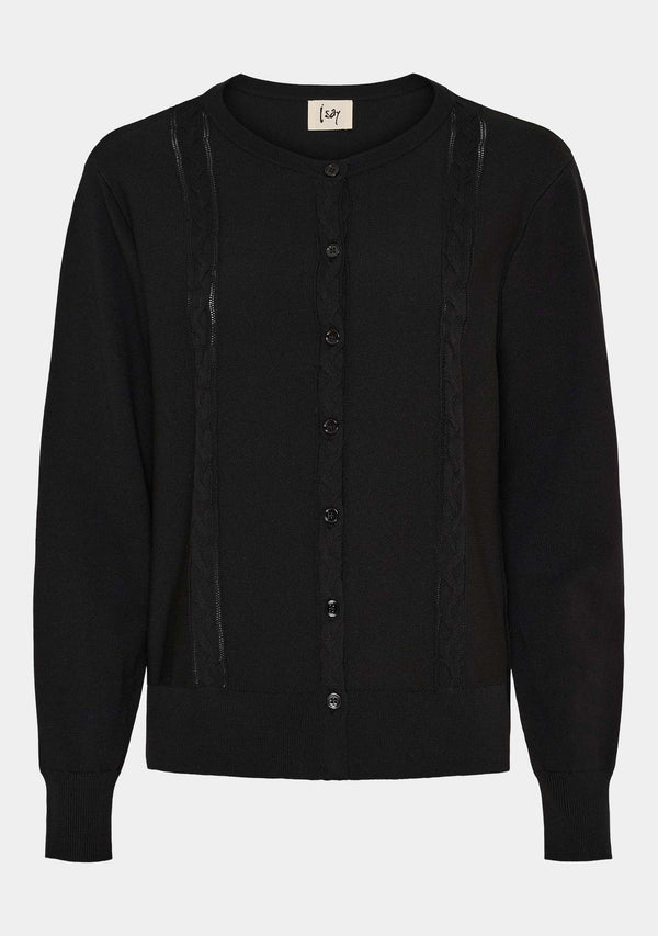 I SAY Netty Knit Cardigan Knitwear 900 Black