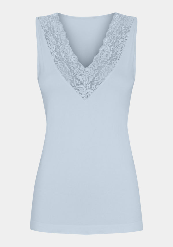 I SAY Nilla V-Neck Top Tops 619 Light Blue