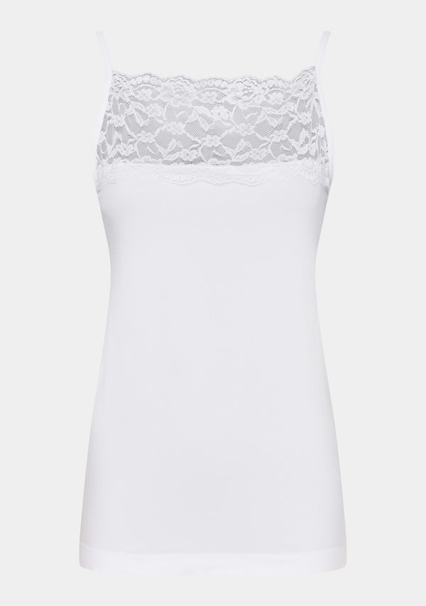 I SAY Nilla Wide Lace Top Tops 100 White