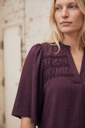 I SAY Nova s/s Blouse Blouses 419 Aubergine