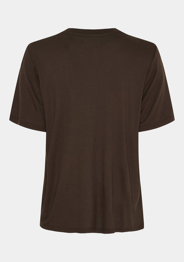 I SAY Nugga Basic O-Neck T-Shirt Basics 356 Dark brown