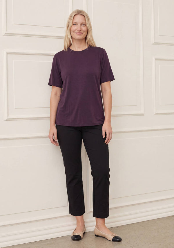 I SAY Nugga Basic O-Neck T-Shirt Basics 419 Aubergine