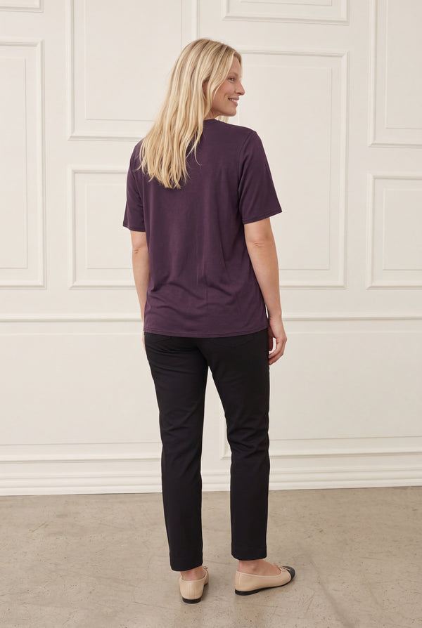 I SAY Nugga Basic O-Neck T-Shirt Basics 419 Aubergine
