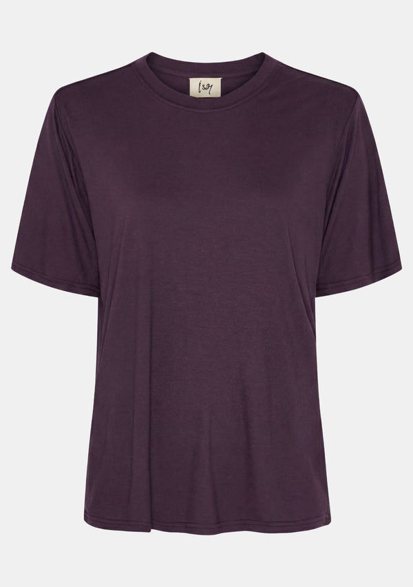 I SAY Nugga Basic O-Neck T-Shirt Basics 419 Aubergine