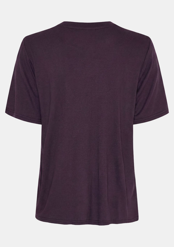 I SAY Nugga Basic O-Neck T-Shirt Basics 419 Aubergine