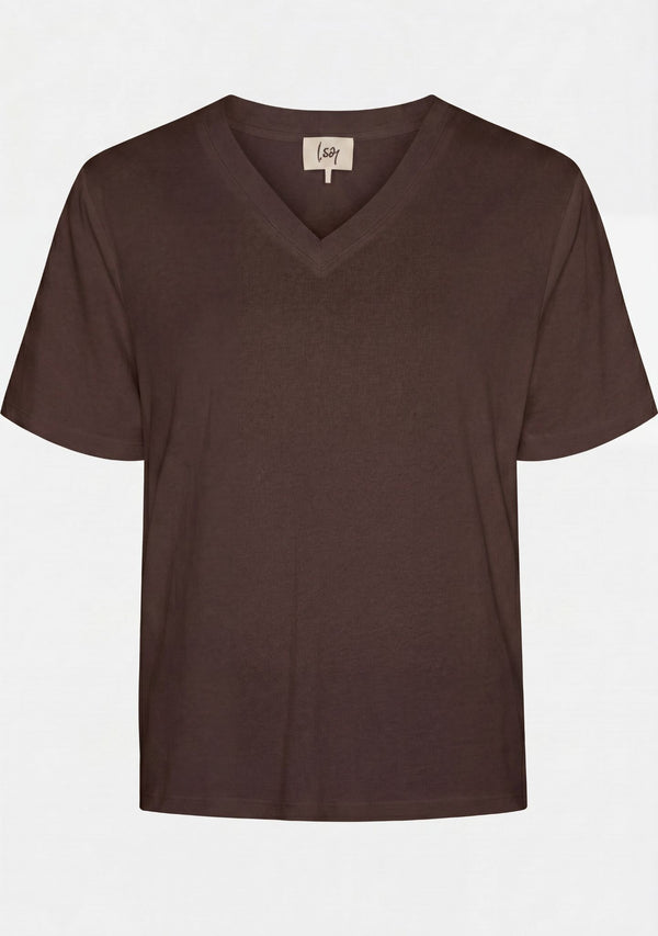 I SAY Nugga Basic V-Neck T-Shirt Basics 356 Dark brown