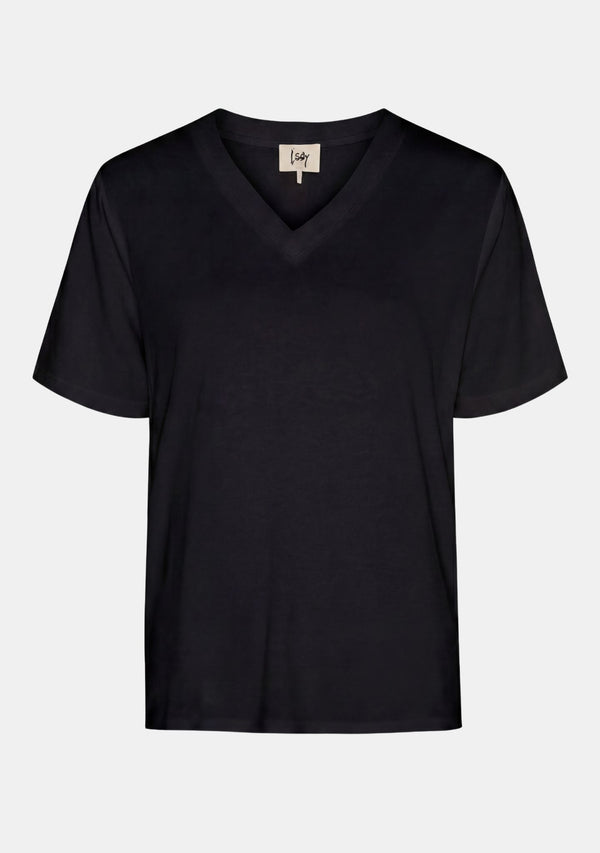 I SAY Nugga Basic V-Neck T-Shirt Basics 900 Black