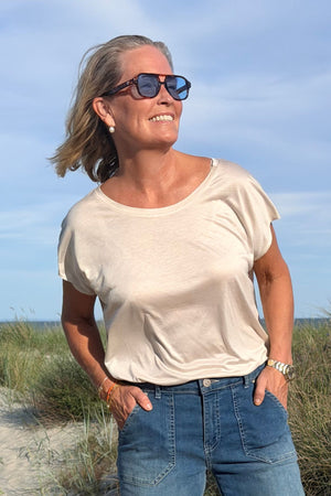 I SAY Nugga Viscose T-Shirt Basics 112 Sand