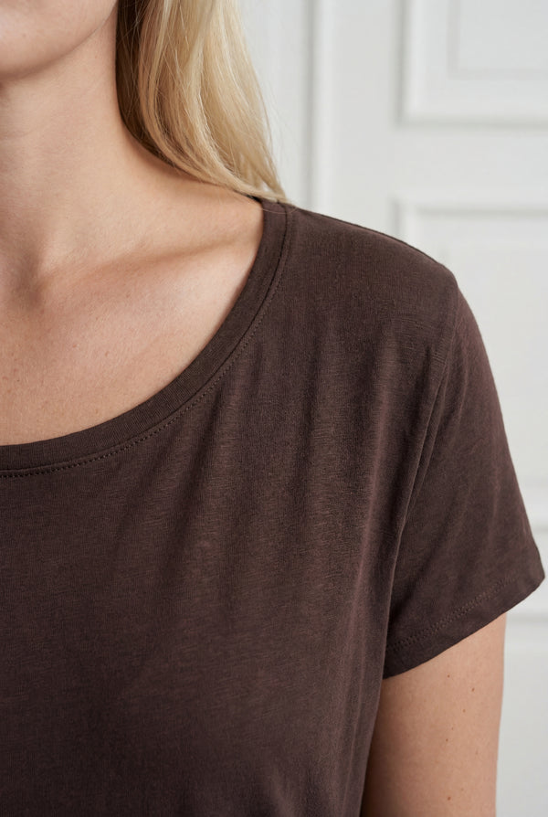 I SAY Nugga Viscose T-Shirt Basics 356 Dark brown