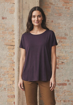 I SAY Nugga Viscose T-Shirt Basics 419 Aubergine