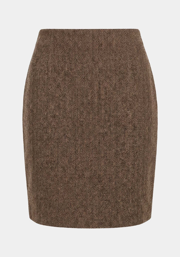 I SAY Oda Skirt Skirts N60 Brown Herringbone