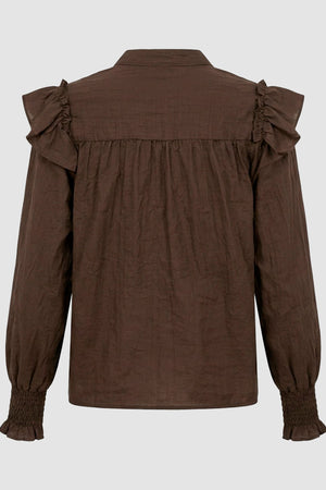 I SAY Olise Flounce Shirt Shirts 885 Khaki