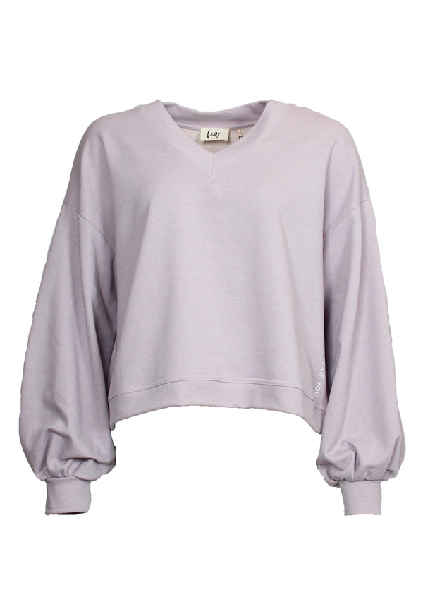 I SAY Omega V-Neck Pullover Blouses 518 Purple