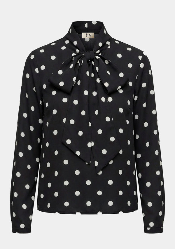 I SAY Osla Bow Blouse Blouses N62 Black w/Dots