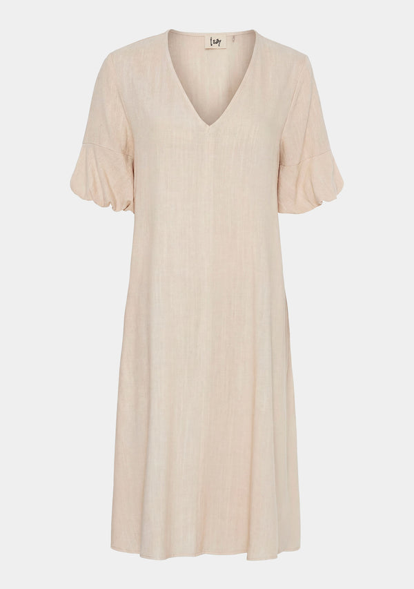 I SAY Pearl Baloon Sleeve Dress Dresses 112 Sand