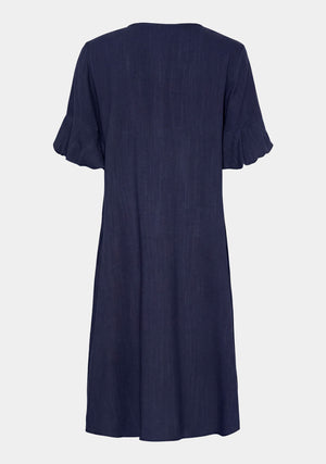 I SAY Pearl Baloon Sleeve Dress Dresses 640 Navy