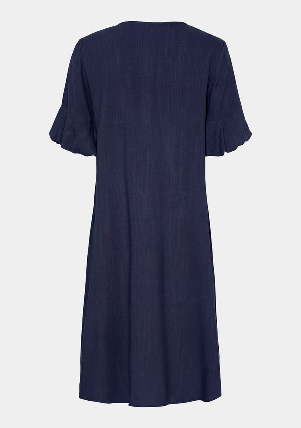 I SAY Pearl Baloon Sleeve Dress Dresses 640 Navy