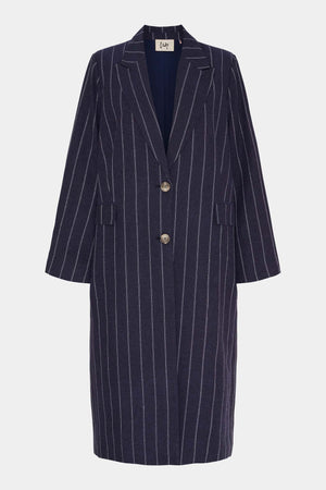 I SAY Pearl Coat Jackets M60 Denimblue Stripe