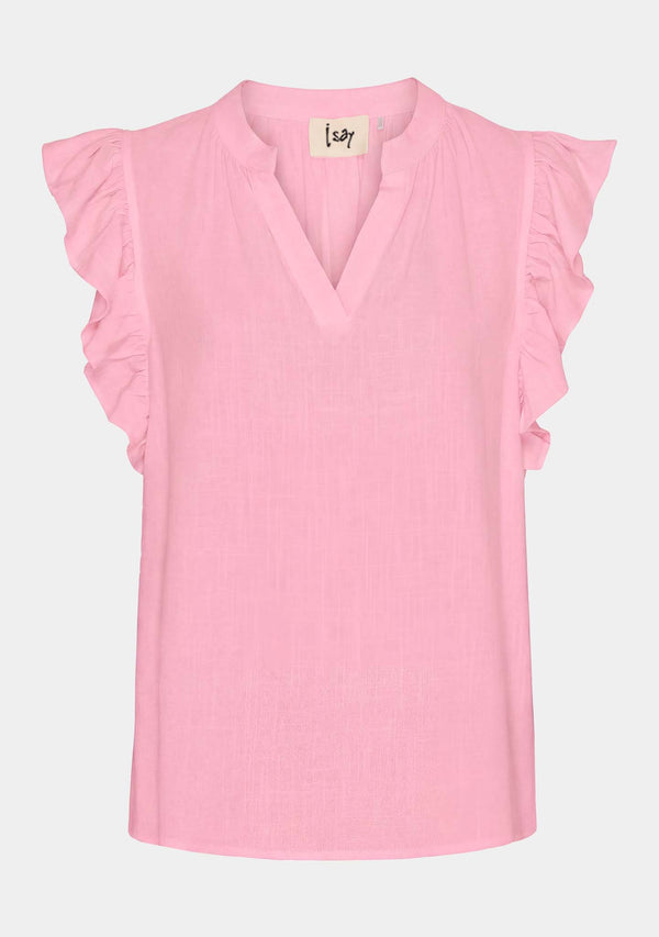 I SAY Pearl Flounce Top Tops 550 Fresh Pink
