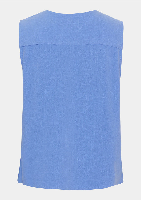 I SAY Pearl V-Neck Top Tops 645 Skyblue